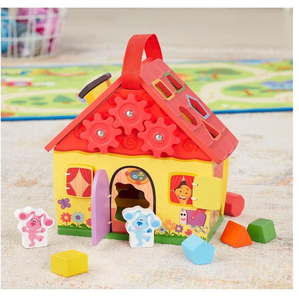 Melissa & Doug Blues Clues & You Wooden Take-Along House Kids OS Yellow New